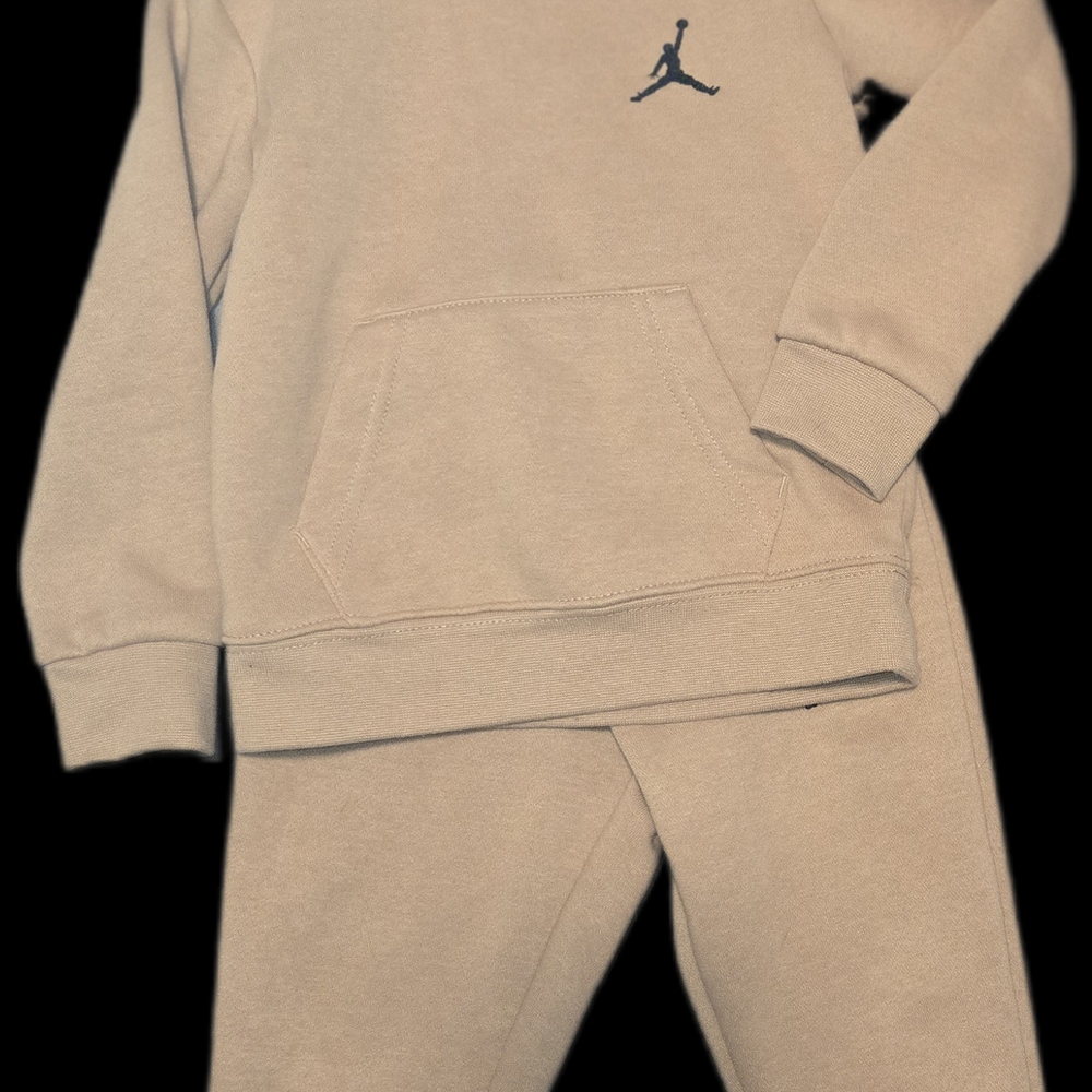 Kids Beige Sweatpants and Hoodie Set